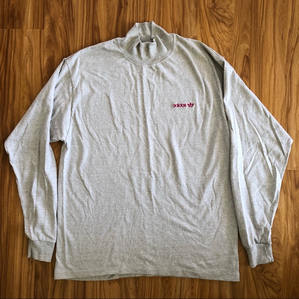 Marled gray mock neck long sleeve tee sz M